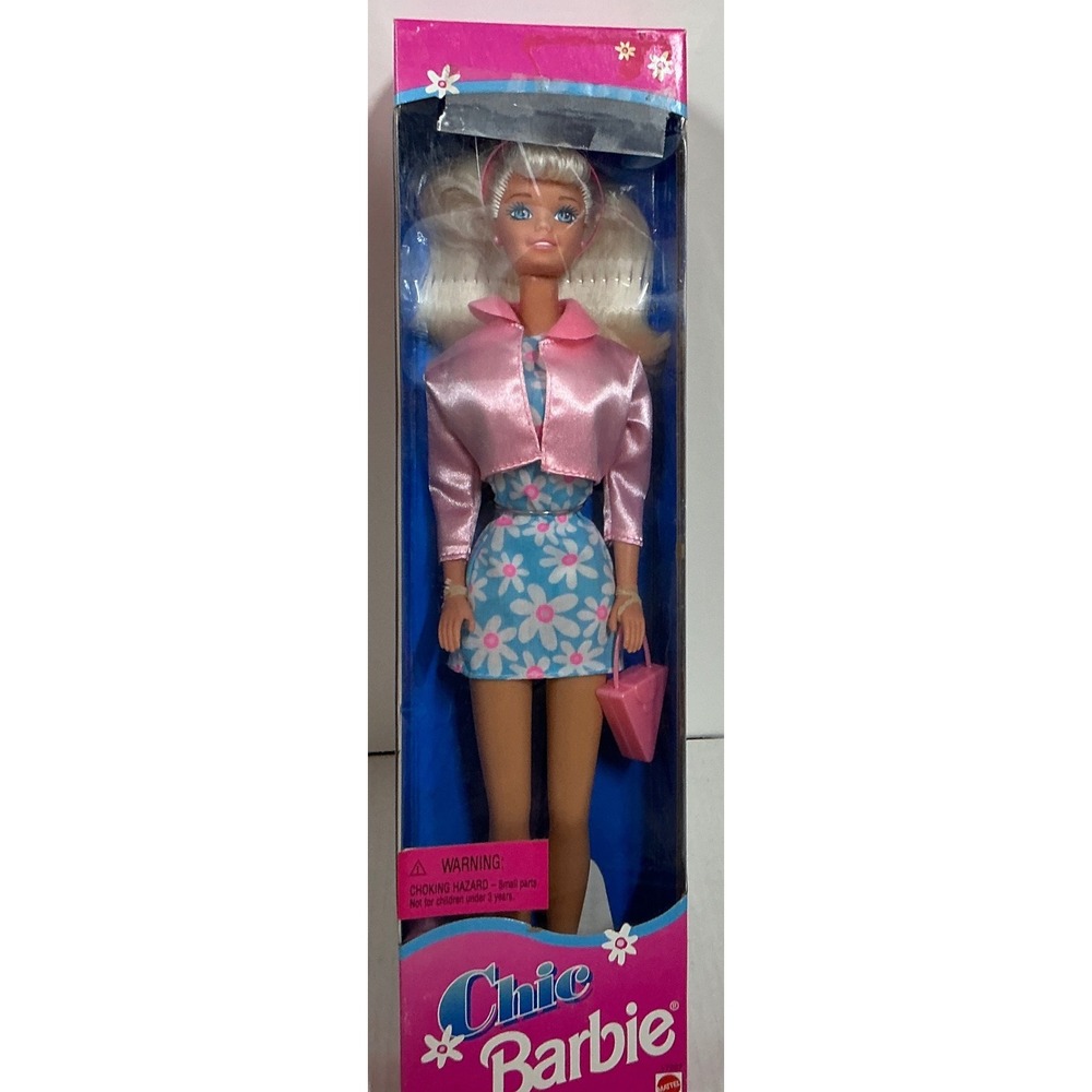 Mattel Vintage 1996 Chic Barbie Doll Floral Dress Pink Jacket 17297 NWT